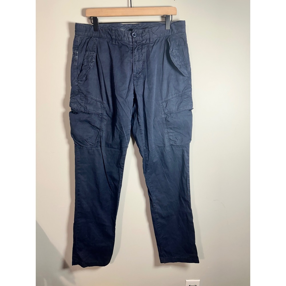 CP Company Mens Navy Blue Cargo Pants Cotton Stretch Tapered Size 50 (US 34)